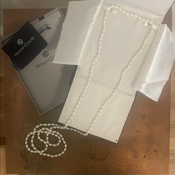 Elegant Long White Freshwater Pearl Necklace 65” - Picture 2 of 5